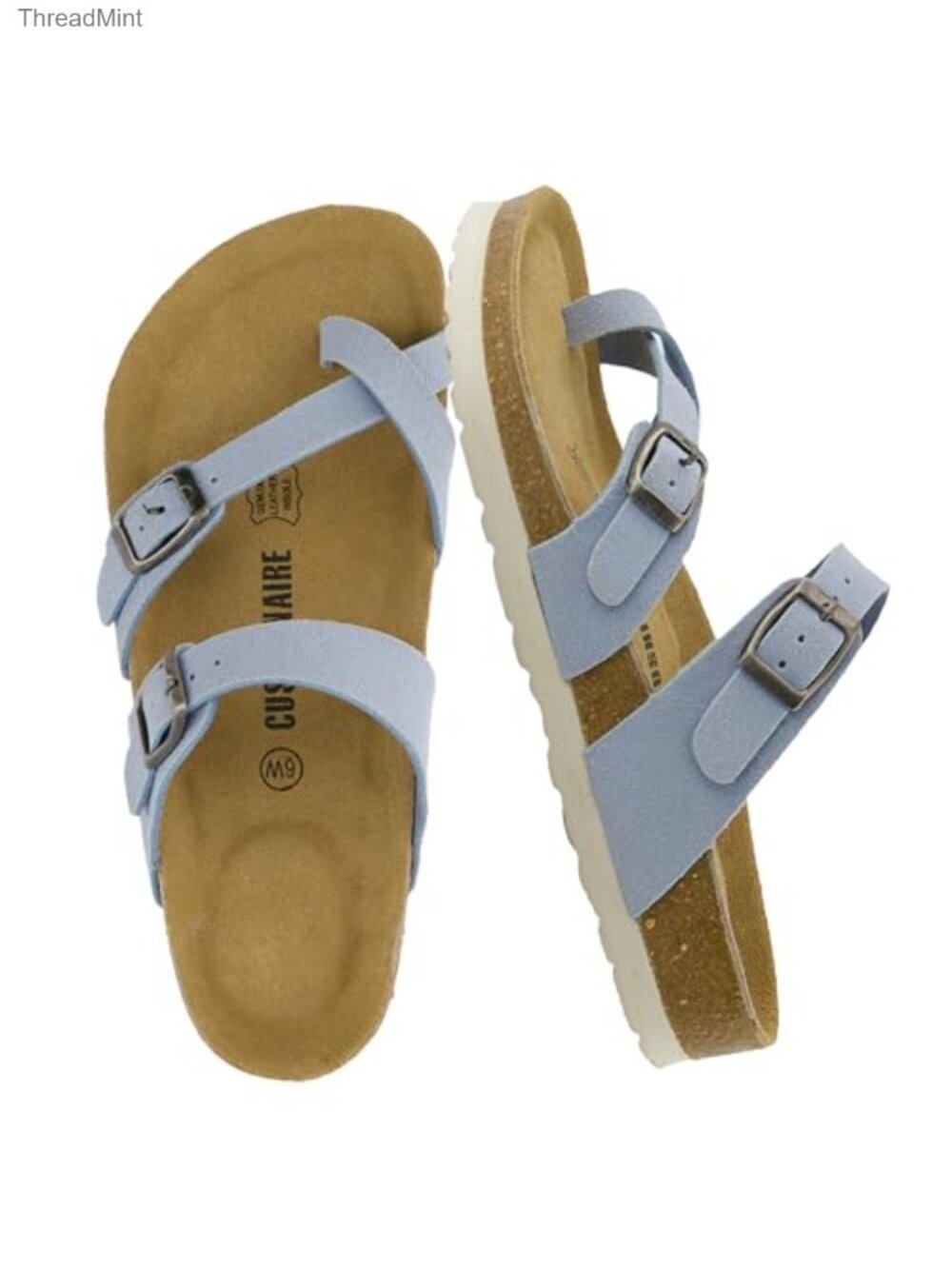 Women's Cork Footbed Sandals Adjustable Straps Slide On Summer